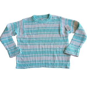 St johns Bay womens Sz M knit pullover sweater cotton blend in color Balmy Sea